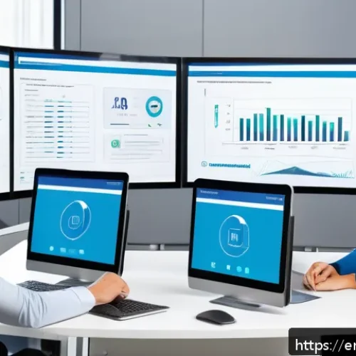 Home 33 서비스관리사와 자격증 기출문제 분석 - A modern IT service management office scene showing a diverse team of professionals collaborating ar...
