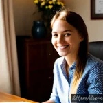 서비스관리사 자격증 취득 후기 - Photorealistic home-office scene of a smiling young professional celebrating completion of a service...